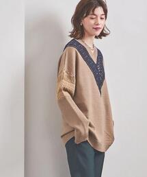 エズミ　EZUMi　ニット　切替　プリーツコンビニット　セーター　YESS20KT04 D6628 EZUMi（エズミ）の「EZUMi（エズミ）プリーツコンビニット