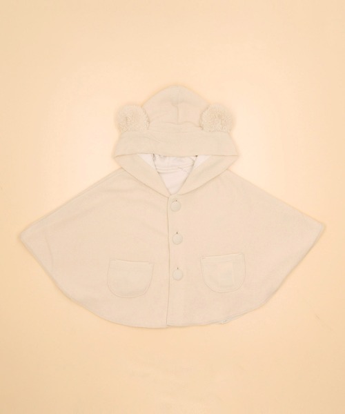 COMME CA ISM(コムサイズム)の「耳付き リバーシブルマント(60-80cm)(その他ベビー用品・キッズ・ベージュ/ピンク/ネイビー・60-80cm)」の2枚目の写真