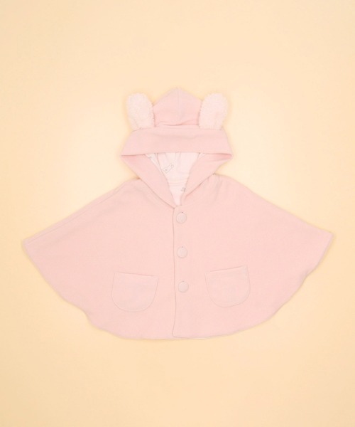 COMME CA ISM(コムサイズム)の「耳付き リバーシブルマント(60-80cm)(その他ベビー用品・キッズ・ベージュ/ピンク/ネイビー・60-80cm)」の1枚目の写真