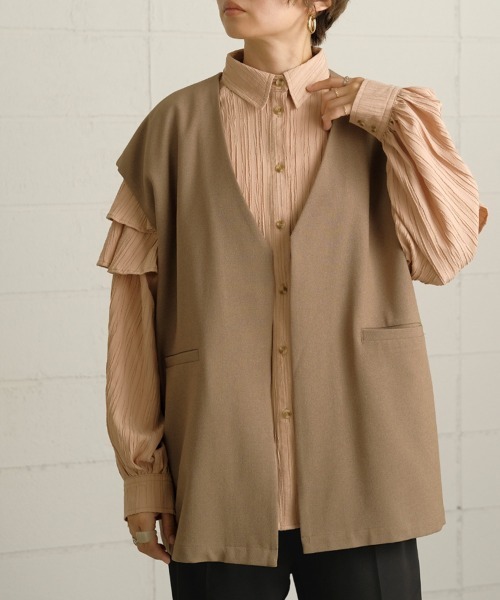 Bab（バブ）の「【WEB限定】カラーレスベスト / セットアップ（ベスト・レディース・ベージュ/ブラウン/カーキ・M）」の10枚目の写真