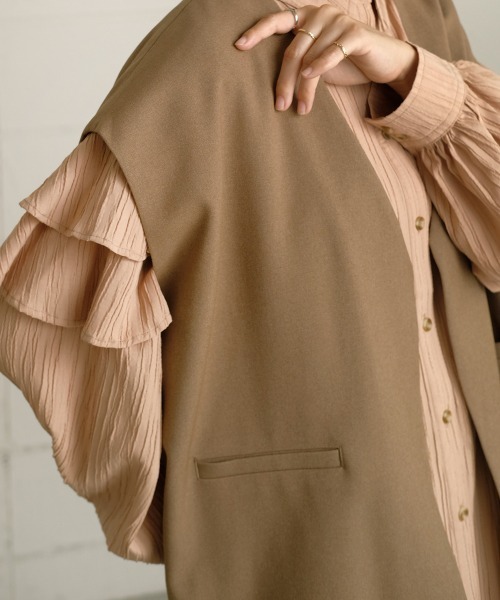Bab（バブ）の「【WEB限定】カラーレスベスト / セットアップ（ベスト・レディース・ベージュ/ブラウン/カーキ・M）」の8枚目の写真