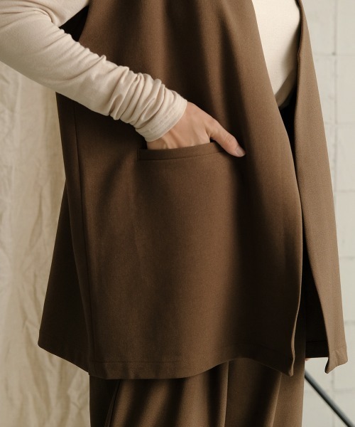 Bab（バブ）の「【WEB限定】カラーレスベスト / セットアップ（ベスト・レディース・ベージュ/ブラウン/カーキ・M）」の9枚目の写真