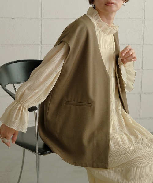 Bab（バブ）の「【WEB限定】カラーレスベスト / セットアップ（ベスト・レディース・ベージュ/ブラウン/カーキ・M）」の16枚目の写真