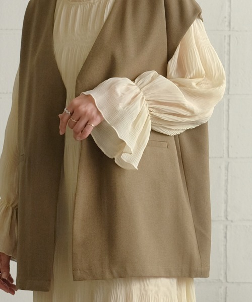 Bab（バブ）の「【WEB限定】カラーレスベスト / セットアップ（ベスト・レディース・ベージュ/ブラウン/カーキ・M）」の22枚目の写真