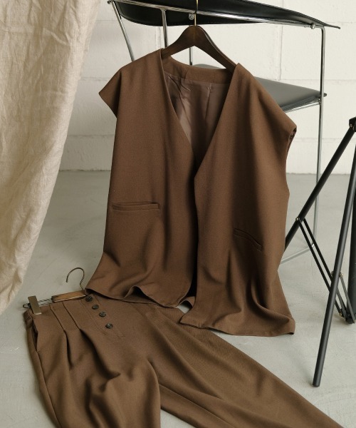 Bab（バブ）の「【WEB限定】カラーレスベスト / セットアップ（ベスト・レディース・ベージュ/ブラウン/カーキ・M）」の14枚目の写真
