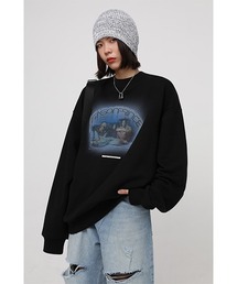 【MASONPRINCE】4 color oversized band motif sweatshirt WY6046