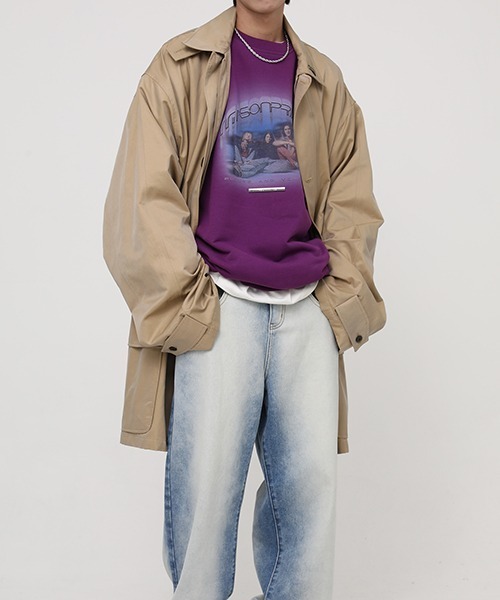 MASONPRINCE（メイソンプリンス）の「【MASONPRINCE】4 color oversized band motif sweatshirt WY6046（スウェット・メンズ・パープル/ブラック/グレー/ブルー・M/S/L）」の12枚目の写真