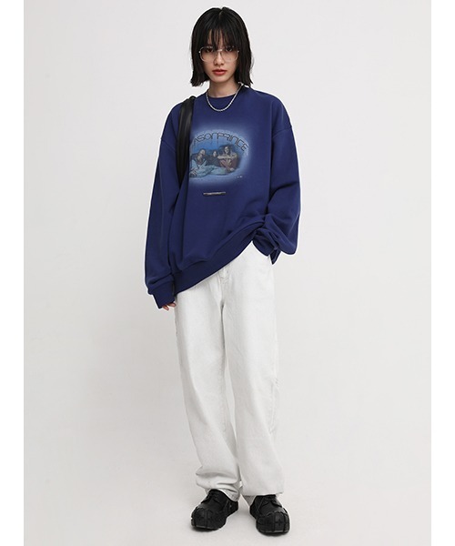 MASONPRINCE（メイソンプリンス）の「【MASONPRINCE】4 color oversized band motif sweatshirt WY6046（スウェット・メンズ・パープル/ブラック/グレー/ブルー・M/S/L）」の16枚目の写真