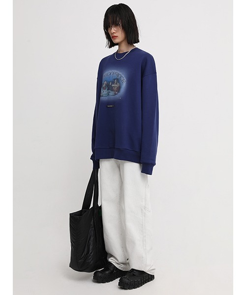 MASONPRINCE（メイソンプリンス）の「【MASONPRINCE】4 color oversized band motif sweatshirt WY6046（スウェット・メンズ・パープル/ブラック/グレー/ブルー・M/S/L）」の17枚目の写真