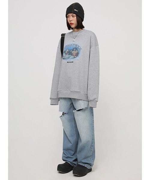 MASONPRINCE（メイソンプリンス）の「【MASONPRINCE】4 color oversized band motif sweatshirt WY6046（スウェット・メンズ・パープル/ブラック/グレー/ブルー・M/S/L）」の22枚目の写真