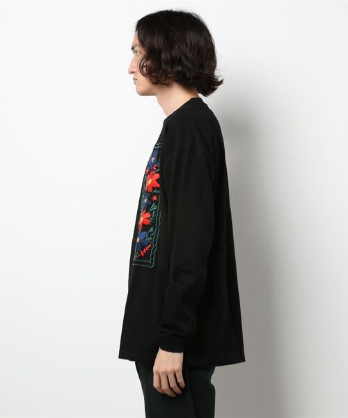 AOZORA(アオゾラ)の「AOZORA/アオゾラ 花刺繍 ロングTEE(Tシャツ/カットソー・メンズ・ブラック/ホワイト・LARGE/X-LARGE/MEDIUM)」の9枚目の写真