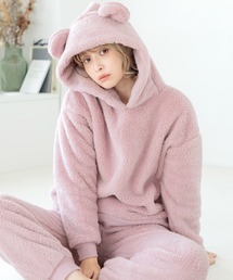 Dita | ぷっくり耳付き。くま耳ファー起毛パーカーセットアップ(ルームウェア/パジャマ)