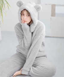 Dita | ぷっくり耳付き。くま耳ファー起毛パーカーセットアップ(ルームウェア/パジャマ)