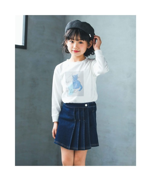 BeBe（ベベ）の「BeBe/ユニセックスBeBeロゴプレートニットベレー帽(50~56cm)（ハンチング/ベレー帽・キッズ・エンジ/ブラック・LARGE/MEDIUM）」の7枚目の写真