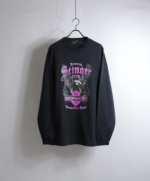 ILL'S(イルズ)の「ILL'S / イルズ ファイヤー / イーグル プリントビッグロンT(Tシャツ/カットソー・メンズ・ホワイト/ホワイト系その他/ブラック/ブラック系その他/チャコールグレー/ブルー・M/L)」の5枚目の写真