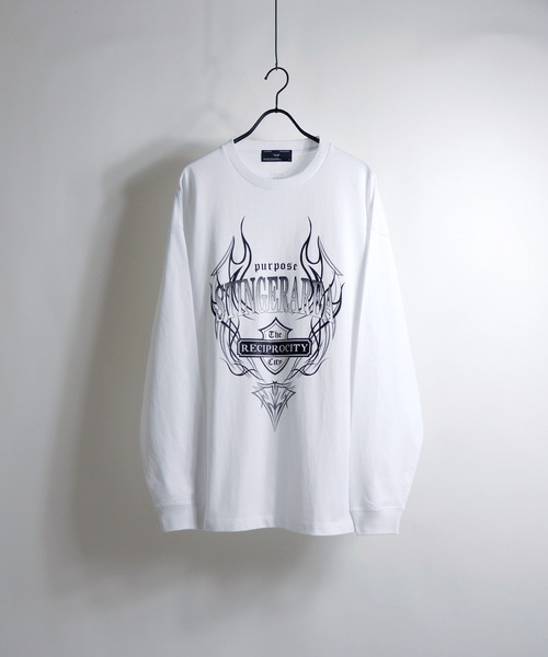 ILL'S(イルズ)の「ILL'S / イルズ ファイヤー / イーグル プリントビッグロンT(Tシャツ/カットソー・メンズ・ホワイト/ホワイト系その他/ブラック/ブラック系その他/チャコールグレー/ブルー・M/L)」の9枚目の写真