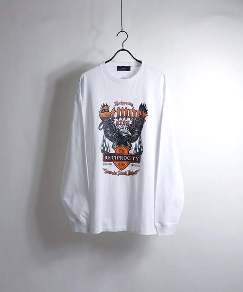ILL'S(イルズ)の「ILL'S / イルズ ファイヤー / イーグル プリントビッグロンT(Tシャツ/カットソー・メンズ・ホワイト/ホワイト系その他/ブラック/ブラック系その他/チャコールグレー/ブルー・M/L)」の13枚目の写真