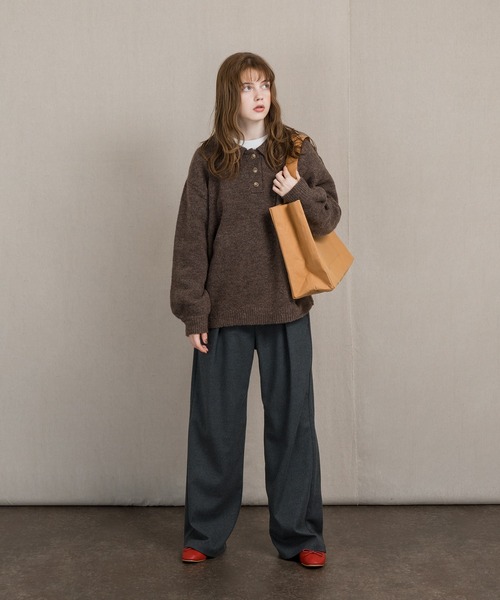 MUHET（ミュエータ）の「ポロニット（ニット/セーター・レディース・ブラウン/ブルー/ライトグリーン・SMALL/MEDIUM/LARGE）」の13枚目の写真