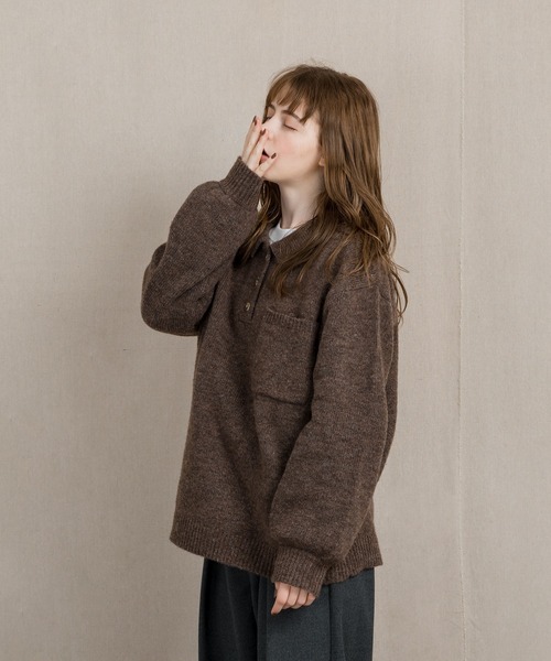 MUHET（ミュエータ）の「ポロニット（ニット/セーター・レディース・ブラウン/ブルー/ライトグリーン・SMALL/MEDIUM/LARGE）」の8枚目の写真