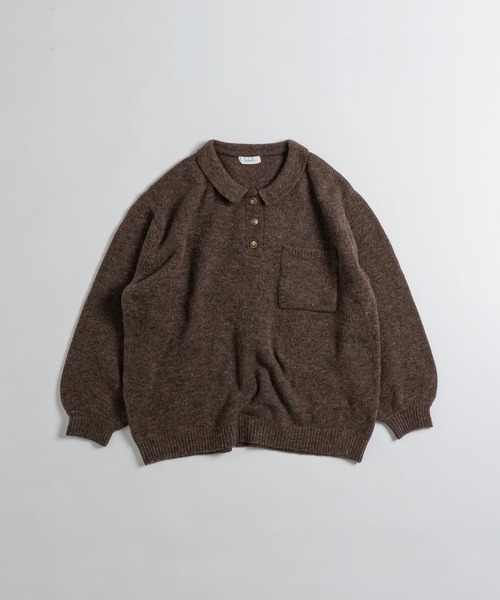 MUHET（ミュエータ）の「ポロニット（ニット/セーター・レディース・ブラウン/ブルー/ライトグリーン・SMALL/MEDIUM/LARGE）」の4枚目の写真