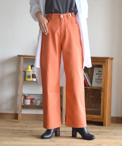 zootie（ズーティー）の「ウエストボタン ストレッチパンツ［ツイル］（その他パンツ・レディース・アイボリー/カーキ/ブラック/オレンジ/ベージュ/ブラウン・L/M）」の6枚目の写真