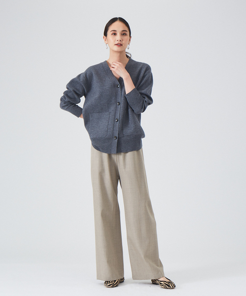 qualite(カリテ)の「【WEB・一部店舗限定】圧縮ニットカーディガン◇セットアップ対応(カーディガン/ボレロ・レディース・サックスブルー/チャコールグレー・フリー)」の7枚目の写真