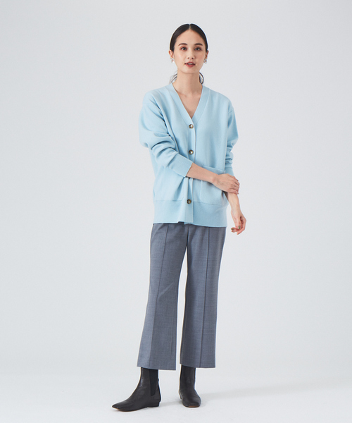 qualite(カリテ)の「【WEB・一部店舗限定】圧縮ニットカーディガン◇セットアップ対応(カーディガン/ボレロ・レディース・サックスブルー/チャコールグレー・フリー)」の11枚目の写真