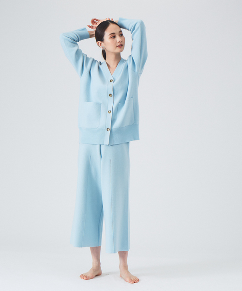 qualite(カリテ)の「【WEB・一部店舗限定】圧縮ニットカーディガン◇セットアップ対応(カーディガン/ボレロ・レディース・サックスブルー/チャコールグレー・フリー)」の5枚目の写真