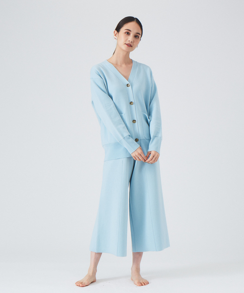 qualite(カリテ)の「【WEB・一部店舗限定】圧縮ニットカーディガン◇セットアップ対応(カーディガン/ボレロ・レディース・サックスブルー/チャコールグレー・フリー)」の9枚目の写真