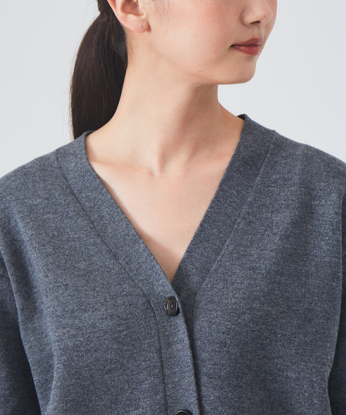 qualite(カリテ)の「【WEB・一部店舗限定】圧縮ニットカーディガン◇セットアップ対応(カーディガン/ボレロ・レディース・サックスブルー/チャコールグレー・フリー)」の14枚目の写真