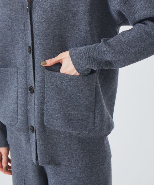 qualite(カリテ)の「【WEB・一部店舗限定】圧縮ニットカーディガン◇セットアップ対応(カーディガン/ボレロ・レディース・サックスブルー/チャコールグレー・フリー)」の12枚目の写真