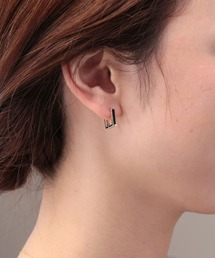Manon's Selection | ブラックラインスクエアピアス(ピアス(両耳用))
