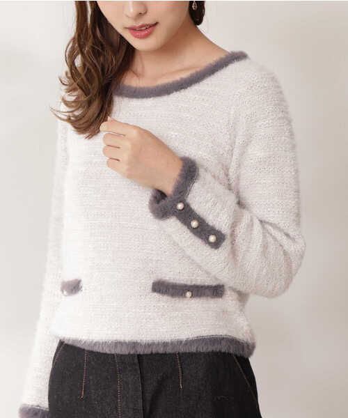 PROPORTION BODY DRESSING(プロポーションボディドレッシング)の「ラメフェザーニット / 1211270108(ニット/セーター・レディース・グレー/ホワイト系その他・FREE)」の8枚目の写真
