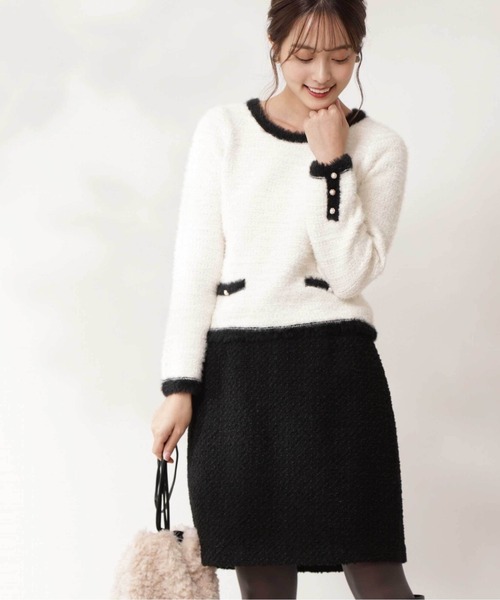 PROPORTION BODY DRESSING(プロポーションボディドレッシング)の「ラメフェザーニット / 1211270108(ニット/セーター・レディース・グレー/ホワイト系その他・FREE)」の1枚目の写真