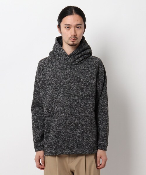 BASECONTROL（ベースコントロール）の「◆ニットフリース ボリュームネック プルオーバーパーカー（パーカー・メンズ・チャコールグレー/ブラック/アイボリー・01/02/03）」の4枚目の写真