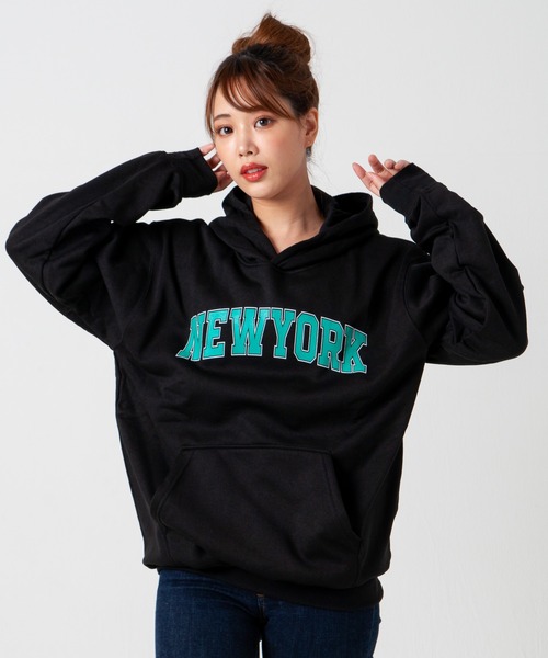 GGD（ジージーディー）の「レトロ プリント 裏起毛 パーカー（パーカー・レディース・ブルー/ブラック系/ブラック/グレー/グレー系/ブルー系/ブラウン/イエロー/グリーン/ブルー系2/ブルー系1/ブラック系4/グレー系3/レッド系/グレー系2/レッド系1/ブルー系4/ブルー系3/ホワイト/ブラック系3/グレー系1/ブラック系2/レッド/ブラック系1・M/L/LL）」の6枚目の写真