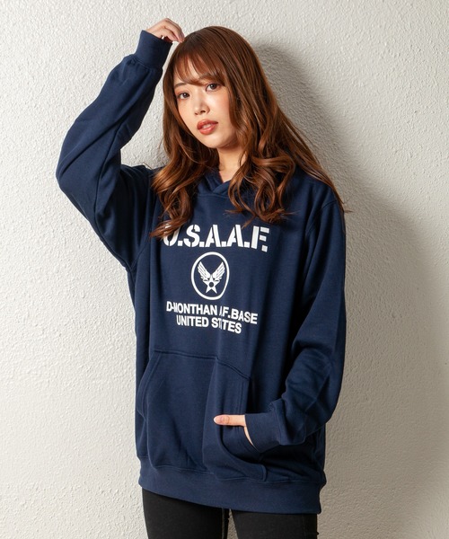 GGD（ジージーディー）の「レトロ プリント 裏起毛 パーカー（パーカー・レディース・ブルー/ブラック系/ブラック/グレー/グレー系/ブルー系/ブラウン/イエロー/グリーン/ブルー系2/ブルー系1/ブラック系4/グレー系3/レッド系/グレー系2/レッド系1/ブルー系4/ブルー系3/ホワイト/ブラック系3/グレー系1/ブラック系2/レッド/ブラック系1・M/L/LL）」の16枚目の写真