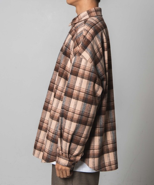 WEGO（ウィゴー）の「WEGO/チェックCPOルーズシャツ（シャツ/ブラウス・メンズ・ベージュ系その他2/グリーン系その他2・MEDIUM/LARGE）」の20枚目の写真