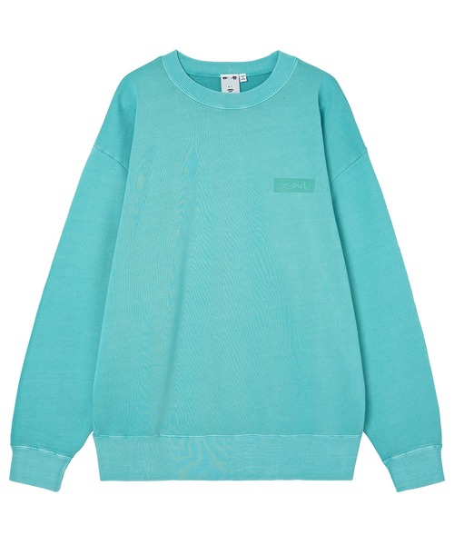 X-girl（エックスガール）の「PIGMENT DYED CREW SWEAT TOP（スウェット・レディース・ブラック/グリーン・M/L）」の3枚目の写真