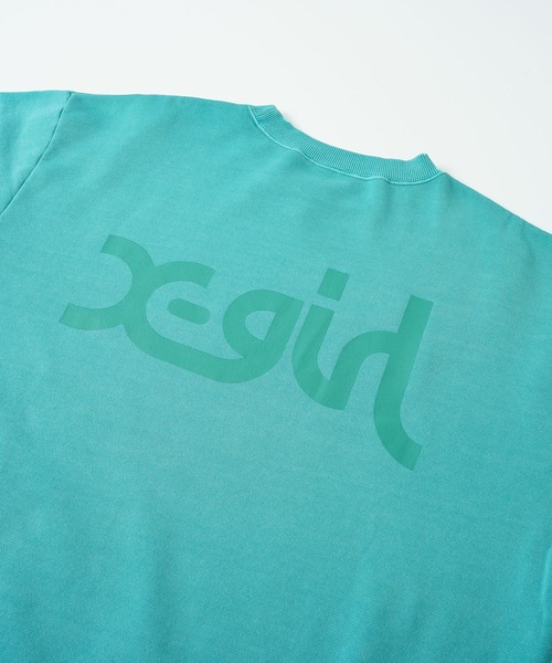 X-girl（エックスガール）の「PIGMENT DYED CREW SWEAT TOP（スウェット・レディース・ブラック/グリーン・M/L）」の9枚目の写真