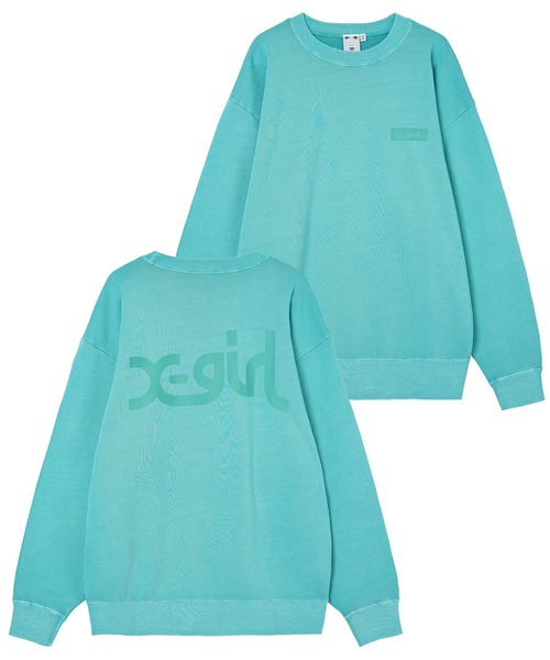 X-girl（エックスガール）の「PIGMENT DYED CREW SWEAT TOP（スウェット・レディース・ブラック/グリーン・M/L）」の17枚目の写真