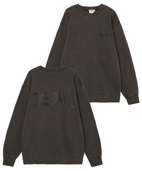 X-girl（エックスガール）の「PIGMENT DYED CREW SWEAT TOP（スウェット・レディース・ブラック/グリーン・M/L）」の16枚目の写真