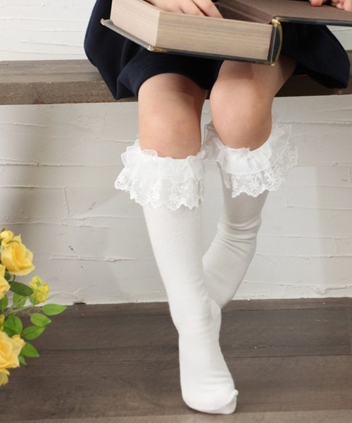 Rora（ローラ）の「ブリーズ ハイソックス (2color)  14cm~22cm（ソックス/靴下・キッズ・ホワイト/ブラック・18.0cm/16.0cm/20.0cm/14.0cm）」の3枚目の写真