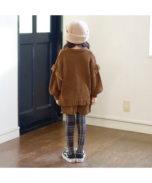 BREEZE(ブリーズ)の「ケーブルニットショートパンツ(その他パンツ・キッズ・アイボリー/ブラウン・120/110/140/130/90/100/80)」の4枚目の写真