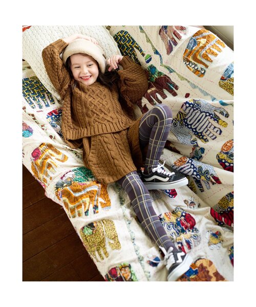 BREEZE(ブリーズ)の「ケーブルニットショートパンツ(その他パンツ・キッズ・アイボリー/ブラウン・120/110/140/130/90/100/80)」の5枚目の写真