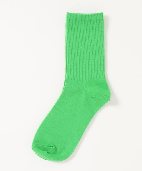 「kakko」(カッコ)の「レディース カラーリブソックス クルー丈(ソックス/靴下・レディース・レッド/ピンク/ブラウン/ターコイズブルー/イエロー/オレンジ/ブルー/グリーン/ライトパープル/ホワイト/ダークグリーン/ブラック/ライトブルー/スカイブルー/パープル/サーモンピンク/フューシャピンク/黄緑系/ライトグリーン/ライトオレンジ系・FREE)」の5枚目の写真