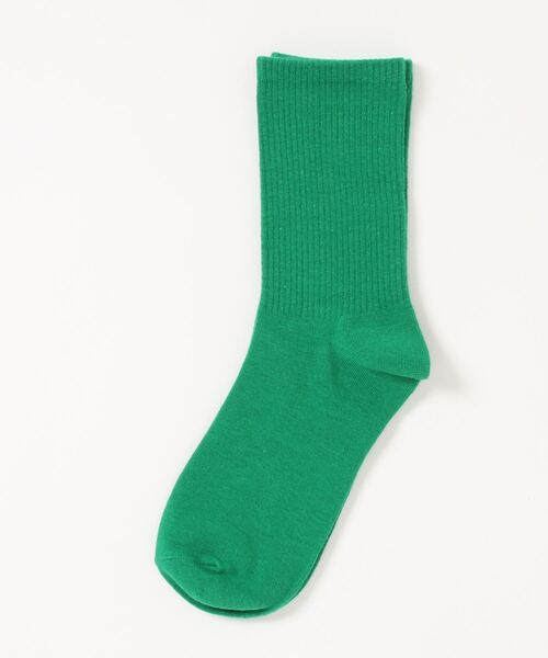 「kakko」(カッコ)の「レディース カラーリブソックス クルー丈(ソックス/靴下・レディース・レッド/ピンク/ブラウン/ターコイズブルー/イエロー/オレンジ/ブルー/グリーン/ライトパープル/ホワイト/ダークグリーン/ブラック/ライトブルー/スカイブルー/パープル/サーモンピンク/フューシャピンク/黄緑系/ライトグリーン/ライトオレンジ系・FREE)」の4枚目の写真