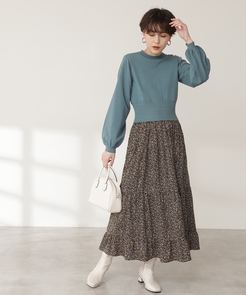 N.(N. Natural Beauty Basic)(エヌエヌナチュラルビューティーベーシック)の「◆プリントティアードスカート(スカート・レディース・ホワイト系その他/ブラック系その他・MEDIUM)」の3枚目の写真