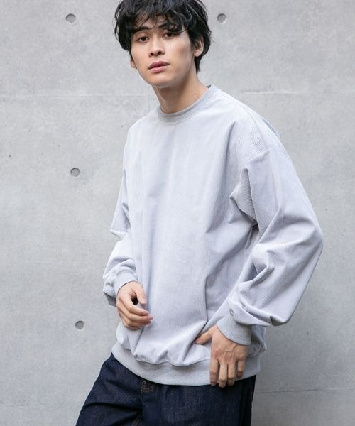LOWRYS FARM（ローリーズファーム）の「コーデュロイドロップクルー　262817（その他トップス・メンズ・ブラック/グレー/ピンク/ブルー・MEDIUM/LARGE）」の3枚目の写真
