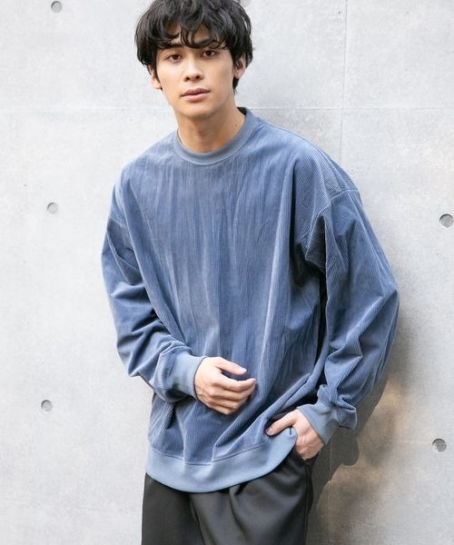 LOWRYS FARM（ローリーズファーム）の「コーデュロイドロップクルー　262817（その他トップス・メンズ・ブラック/グレー/ピンク/ブルー・MEDIUM/LARGE）」の4枚目の写真